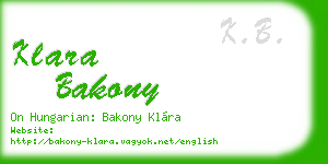 klara bakony business card